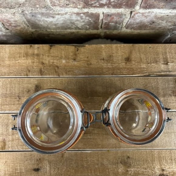 NIVEAU DE REMPLISSAGE 3/4L CANISTER Pair of Glass JAR COUNTRY DECOR - Picture 5 of 6